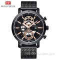 MINIFOCUS, relojes de cuarzo de negocios con correa de malla de lujo para hombre, reloj de pulsera deportivo militar de primera marca, reloj Masculino para hombre 0190